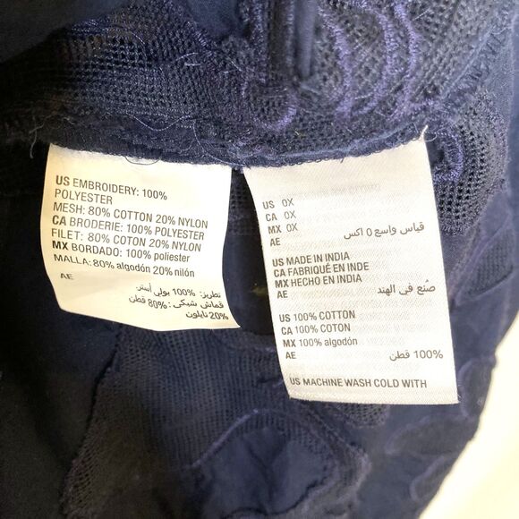 On 34th Women's Plus Size 0X Cotton Embroidered A-Line Maxi Dress, Intrepid Blue - Picture 13 of 15